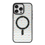 Coque de téléphone magnétique forte à bord noir peint série Noël, pour iPhone 15 Pro Max, pour iPhone 15 Pro