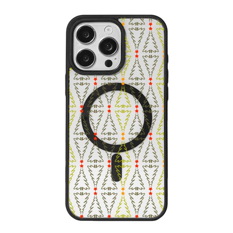 Coque de téléphone magnétique forte à bord noir peint série Noël, pour iPhone 15 Pro Max, pour iPhone 15 Pro