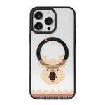 Coque de téléphone magnétique forte à bord noir peint série Noël, pour iPhone 15 Pro Max, pour iPhone 15 Pro