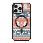 Coque de téléphone magnétique forte à bord noir peint série Noël, pour iPhone 15 Pro Max, pour iPhone 15 Pro