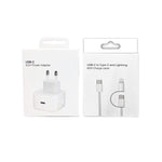 Chargeur A3365 PD40W USB-C / Type-C avec câble de données Type-C vers Type-C / 8 broches, prise EU + câble 2-en-1 de 1m