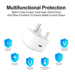 Chargeur A3365 PD40W USB-C / Type-C avec câble de données Type-C vers Type-C / 8 broches, prise UK + câble 2-en-1 de 1m