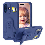 Coque de téléphone antichoc en EVA motif bébé pingouin avec support, pour iPhone 17 Pro Max, pour iPhone 17 Pro, pour iPhone 17, pour iPhone Air, pour iPhone 16 Pro Max, pour iPhone 16 Pro, pour iPhone 16, pour iPhone 15 Pro Max