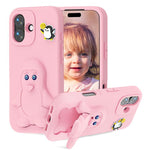 Coque de téléphone antichoc en EVA motif bébé pingouin avec support, pour iPhone 17 Pro Max, pour iPhone 17 Pro, pour iPhone 17, pour iPhone Air, pour iPhone 16 Pro Max, pour iPhone 16 Pro, pour iPhone 16, pour iPhone 15 Pro Max