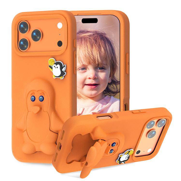 Coque de téléphone antichoc en EVA motif bébé pingouin avec support, pour iPhone 17 Pro Max, pour iPhone 17 Pro, pour iPhone 17, pour iPhone Air, pour iPhone 16 Pro Max, pour iPhone 16 Pro, pour iPhone 16, pour iPhone 15 Pro Max