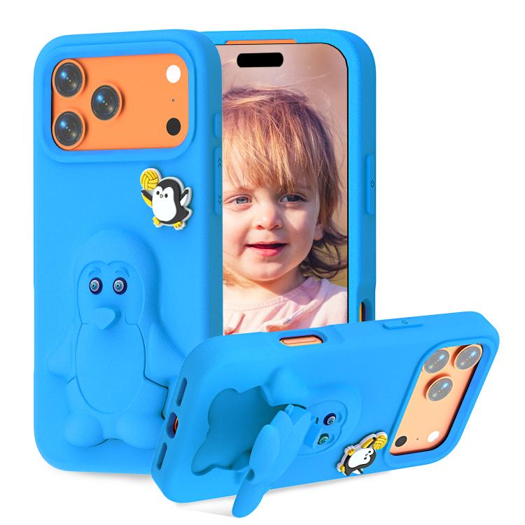 Coque de téléphone antichoc en EVA motif bébé pingouin avec support, pour iPhone 17 Pro Max, pour iPhone 17 Pro, pour iPhone 17, pour iPhone Air, pour iPhone 16 Pro Max, pour iPhone 16 Pro, pour iPhone 16, pour iPhone 15 Pro Max