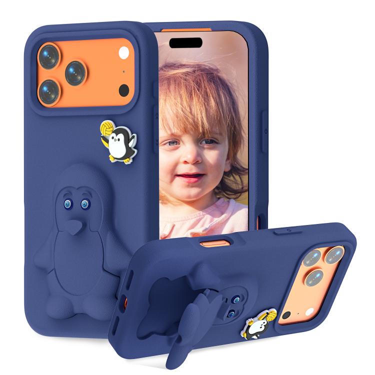 Coque de téléphone antichoc en EVA motif bébé pingouin avec support, pour iPhone 17 Pro Max, pour iPhone 17 Pro, pour iPhone 17, pour iPhone Air, pour iPhone 16 Pro Max, pour iPhone 16 Pro, pour iPhone 16, pour iPhone 15 Pro Max