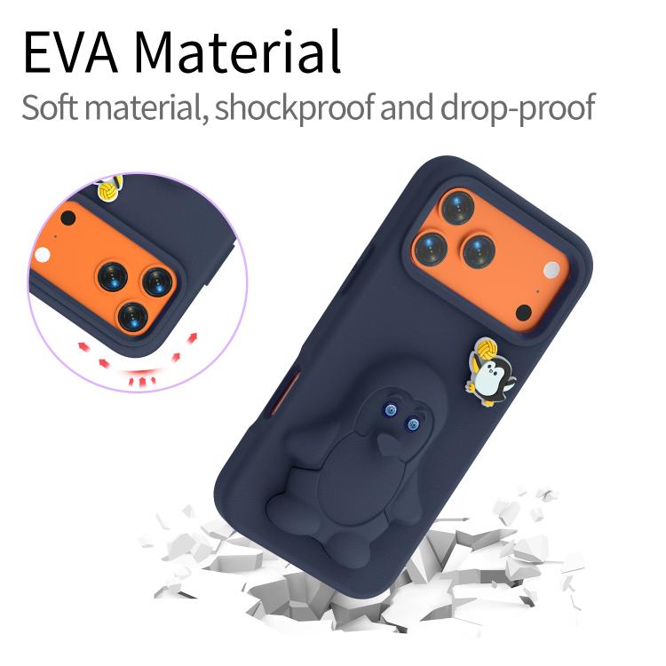 Coque de téléphone antichoc en EVA motif bébé pingouin avec support, pour iPhone 17 Pro Max, pour iPhone 17 Pro, pour iPhone 17, pour iPhone Air, pour iPhone 16 Pro Max, pour iPhone 16 Pro, pour iPhone 16, pour iPhone 15 Pro Max