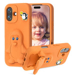 Coque de téléphone antichoc en EVA motif bébé pingouin avec support, pour iPhone 17 Pro Max, pour iPhone 17 Pro, pour iPhone 17, pour iPhone Air, pour iPhone 16 Pro Max, pour iPhone 16 Pro, pour iPhone 16, pour iPhone 15 Pro Max