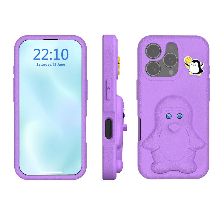 Coque de téléphone antichoc en EVA motif bébé pingouin avec support, pour iPhone 17 Pro Max, pour iPhone 17 Pro, pour iPhone 17, pour iPhone Air, pour iPhone 16 Pro Max, pour iPhone 16 Pro, pour iPhone 16, pour iPhone 15 Pro Max