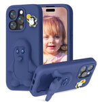 Coque de téléphone antichoc en EVA motif bébé pingouin avec support, pour iPhone 17 Pro Max, pour iPhone 17 Pro, pour iPhone 17, pour iPhone Air, pour iPhone 16 Pro Max, pour iPhone 16 Pro, pour iPhone 16, pour iPhone 15 Pro Max