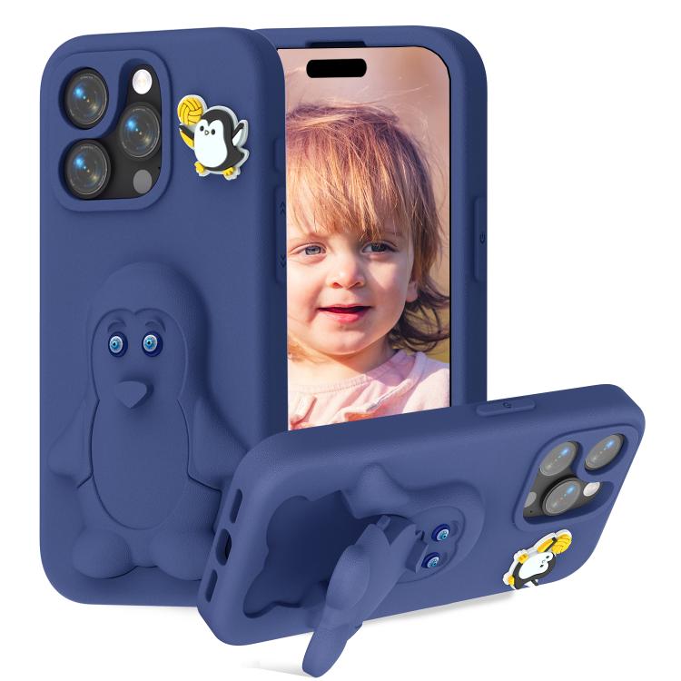 Coque de téléphone antichoc en EVA motif bébé pingouin avec support, pour iPhone 17 Pro Max, pour iPhone 17 Pro, pour iPhone 17, pour iPhone Air, pour iPhone 16 Pro Max, pour iPhone 16 Pro, pour iPhone 16, pour iPhone 15 Pro Max