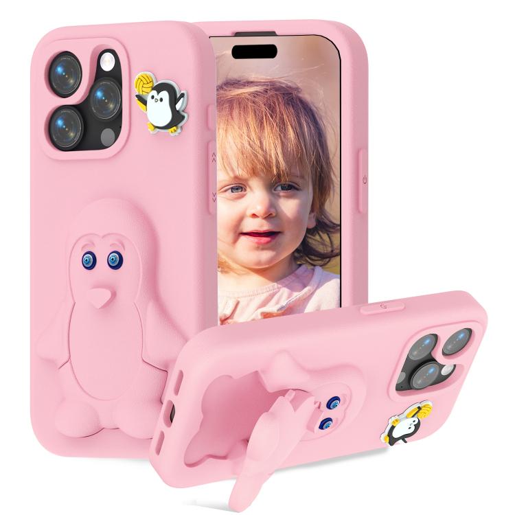 Coque de téléphone antichoc en EVA motif bébé pingouin avec support, pour iPhone 17 Pro Max, pour iPhone 17 Pro, pour iPhone 17, pour iPhone Air, pour iPhone 16 Pro Max, pour iPhone 16 Pro, pour iPhone 16, pour iPhone 15 Pro Max