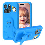 Coque de téléphone antichoc en EVA motif bébé pingouin avec support, pour iPhone 17 Pro Max, pour iPhone 17 Pro, pour iPhone 17, pour iPhone Air, pour iPhone 16 Pro Max, pour iPhone 16 Pro, pour iPhone 16, pour iPhone 15 Pro Max