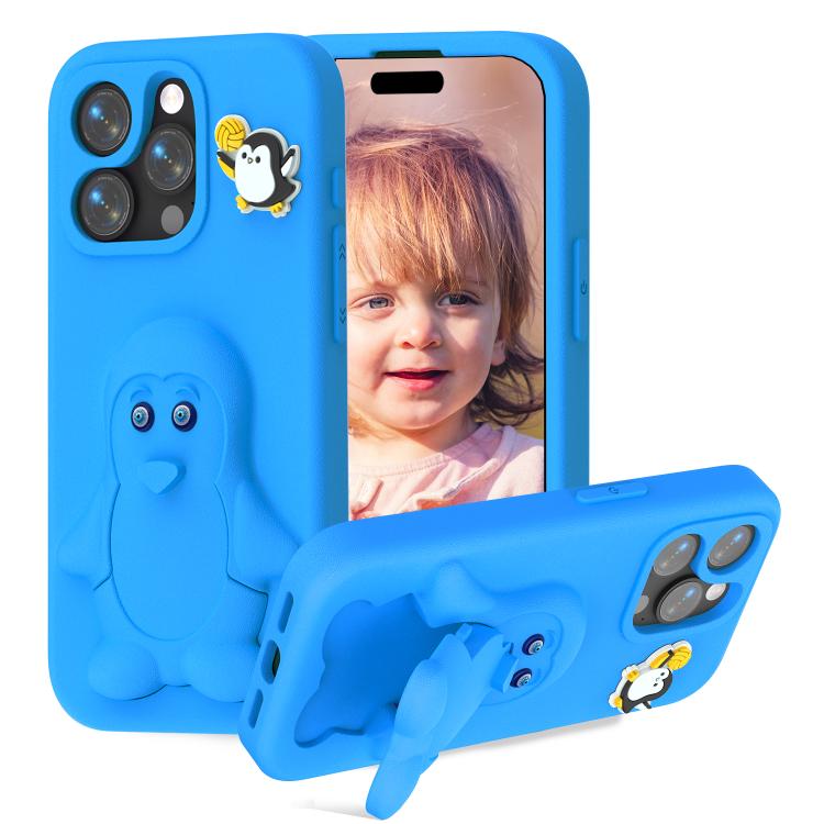 Coque de téléphone antichoc en EVA motif bébé pingouin avec support, pour iPhone 17 Pro Max, pour iPhone 17 Pro, pour iPhone 17, pour iPhone Air, pour iPhone 16 Pro Max, pour iPhone 16 Pro, pour iPhone 16, pour iPhone 15 Pro Max