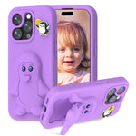 Coque de téléphone antichoc en EVA motif bébé pingouin avec support, pour iPhone 17 Pro Max, pour iPhone 17 Pro, pour iPhone 17, pour iPhone Air, pour iPhone 16 Pro Max, pour iPhone 16 Pro, pour iPhone 16, pour iPhone 15 Pro Max