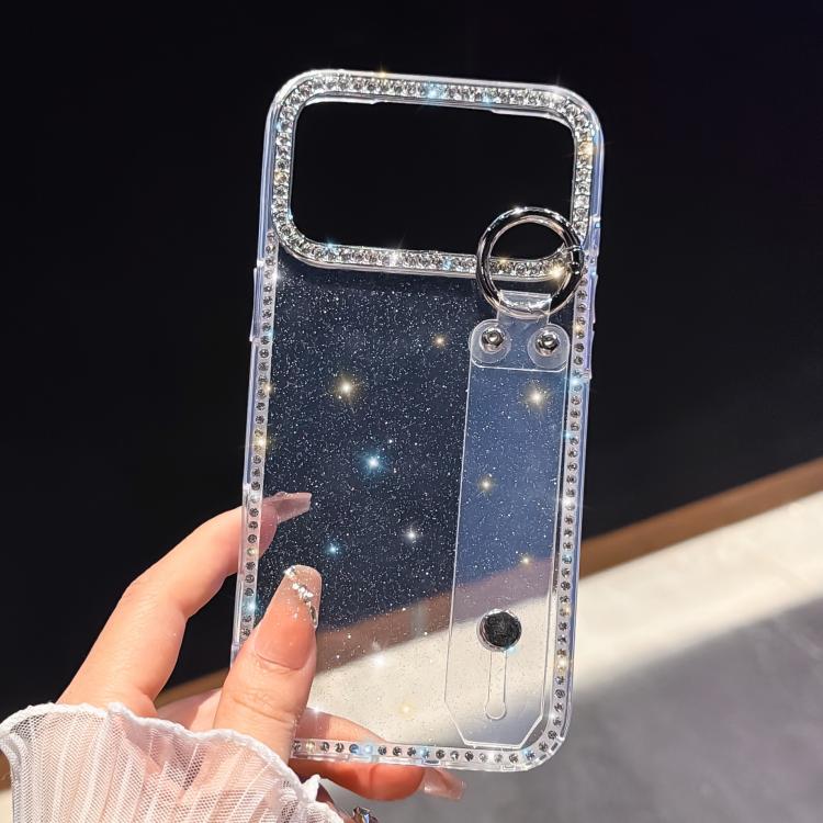 Coque de téléphone support bracelet à paillettes strass, Pour iPhone 17 Pro Max