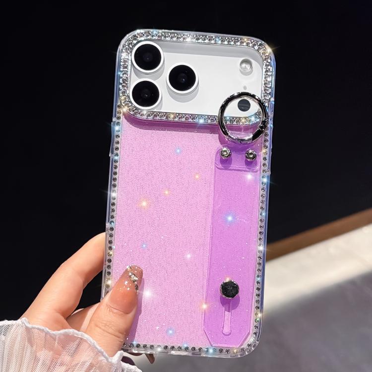 Coque de téléphone support bracelet à paillettes strass, Pour iPhone 17 Pro Max