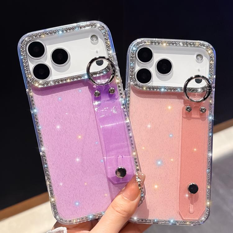 Coque de téléphone support bracelet à paillettes strass, Pour iPhone 17 Pro Max