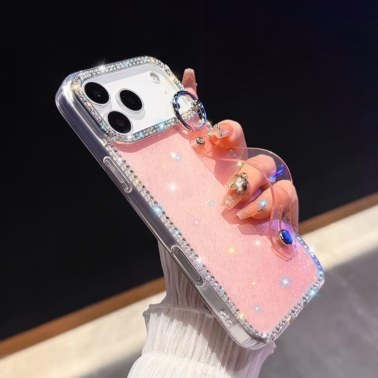 Coque de téléphone support bracelet à paillettes strass, Pour iPhone 17 Pro Max