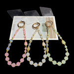 Chaîne de téléphone perlée élégante en jade, gourde et bambou, rose, blanc, vert