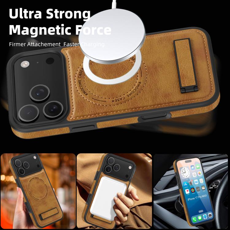 Étui de téléphone multifonction MagSafe en PU, pour iPhone 17 Pro Max, pour iPhone 17 Pro, pour iPhone 17, pour iPhone Air