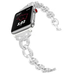 Bracelet de montre en acier inoxydable massif serti de diamants, en forme de 8, pour Apple Watch Series 3, 2 et 1 (38 mm)