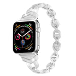 Bracelet de montre en acier inoxydable massif serti de diamants, en forme de 8, pour Apple Watch Series 3, 2 et 1 (38 mm)