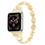 Bracelet de montre en acier inoxydable massif serti de diamants, en forme de 8, pour Apple Watch Series 3, 2 et 1 (38 mm)