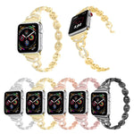 Bracelet de montre en acier inoxydable massif serti de diamants, en forme de 8, pour Apple Watch Series 3, 2 et 1 (38 mm)