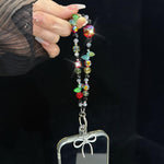 Collier nœud papillon cristal arc-en-ciel, rouge, orange