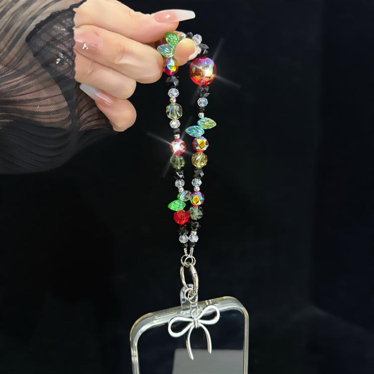 Collier nœud papillon cristal arc-en-ciel, rouge, orange