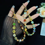 Bracelet émaillé prospérité porte-bonheur, vert, multicolore
