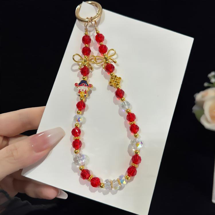 Collier en cristal d'eau de fortune, rouge, vert