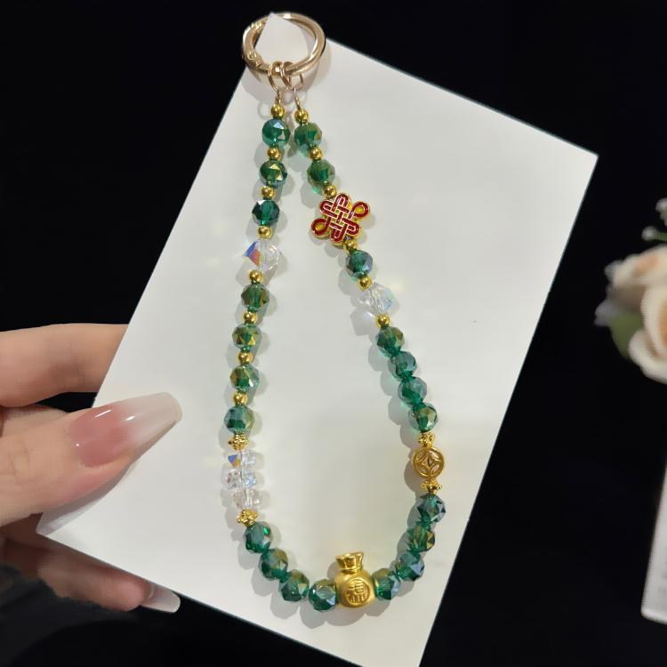 Collier en cristal d'eau de fortune, rouge, vert