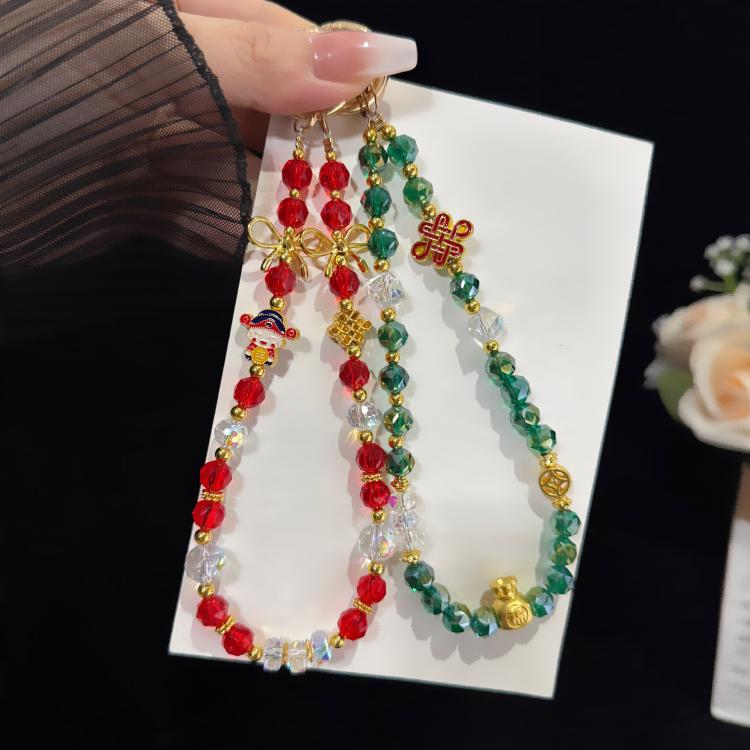 Collier en cristal d'eau de fortune, rouge, vert