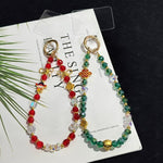 Collier en cristal d'eau de fortune, rouge, vert