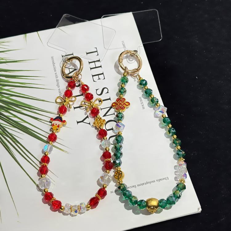 Collier en cristal d'eau de fortune, rouge, vert