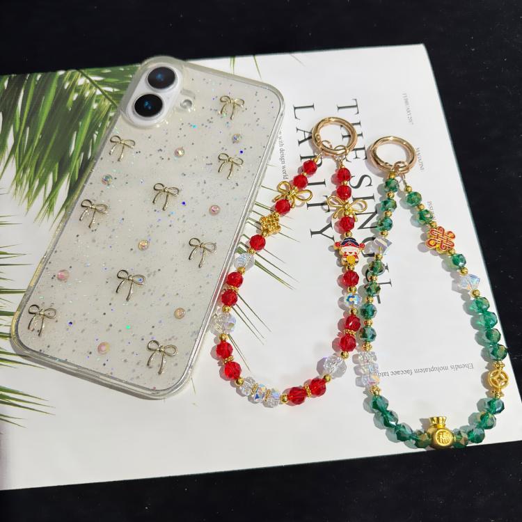 Collier en cristal d'eau de fortune, rouge, vert