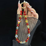 Collier en cristal d'eau de fortune, rouge, vert