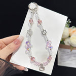Collier en alliage en forme de chat, cristal, rose, bleu