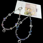 Collier en alliage en forme de chat, cristal, rose, bleu