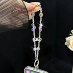 Collier en alliage en forme de chat, cristal, rose, bleu