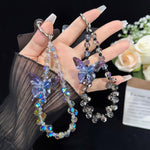 Three-Dimensional Butterfly Crystal Necklace, Pink, Blue