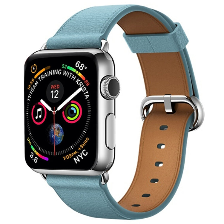 Bracelet de montre classique en cuir avec bouton pour Apple Watch Series 3, 2 et 1 (38 mm)