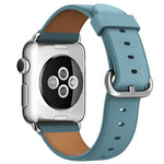 Bracelet de montre classique en cuir avec bouton pour Apple Watch Series 3, 2 et 1 (38 mm)