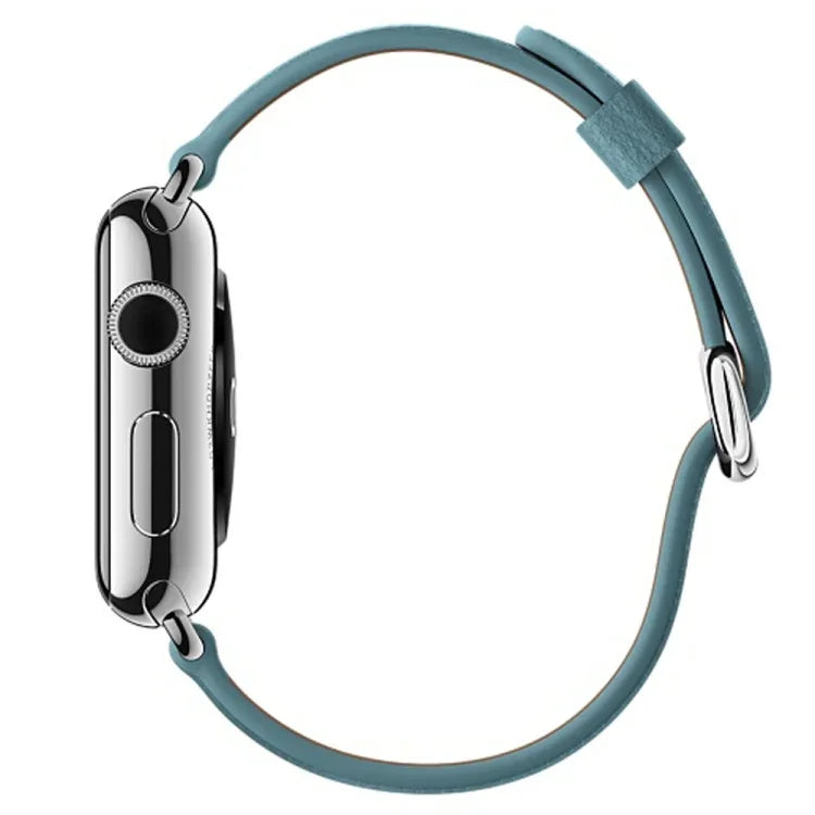 Bracelet de montre classique en cuir avec bouton pour Apple Watch Series 3, 2 et 1 (38 mm)