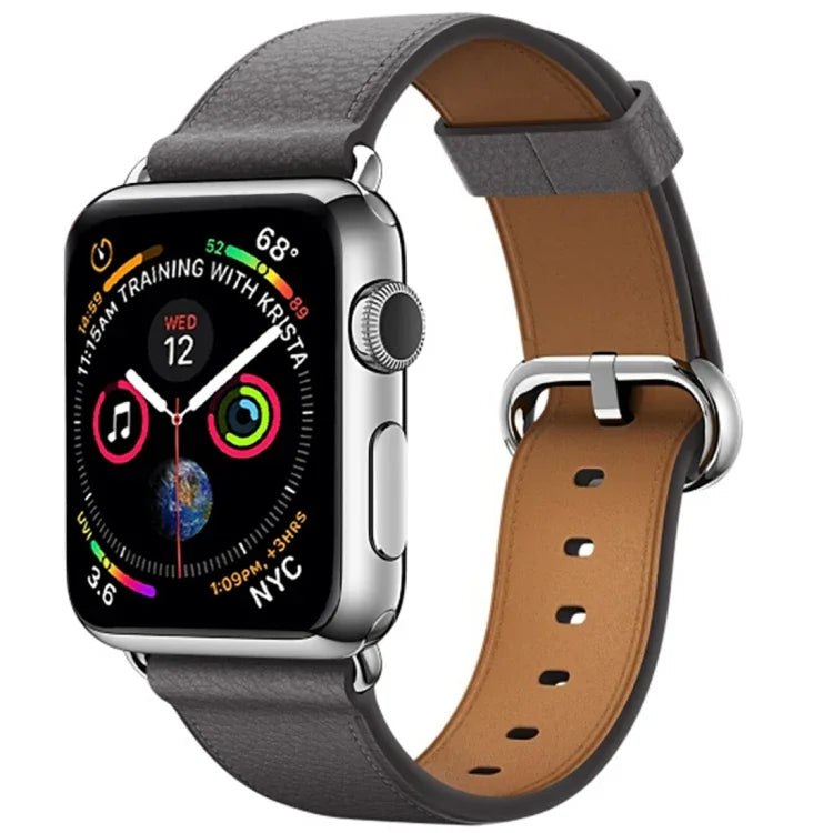 Bracelet de montre classique en cuir avec bouton pour Apple Watch Series 3, 2 et 1 (38 mm)