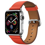 Bracelet de montre classique en cuir avec bouton pour Apple Watch Series 3, 2 et 1 (38 mm)