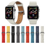 Bracelet de montre classique en cuir avec bouton pour Apple Watch Series 3, 2 et 1 (38 mm)
